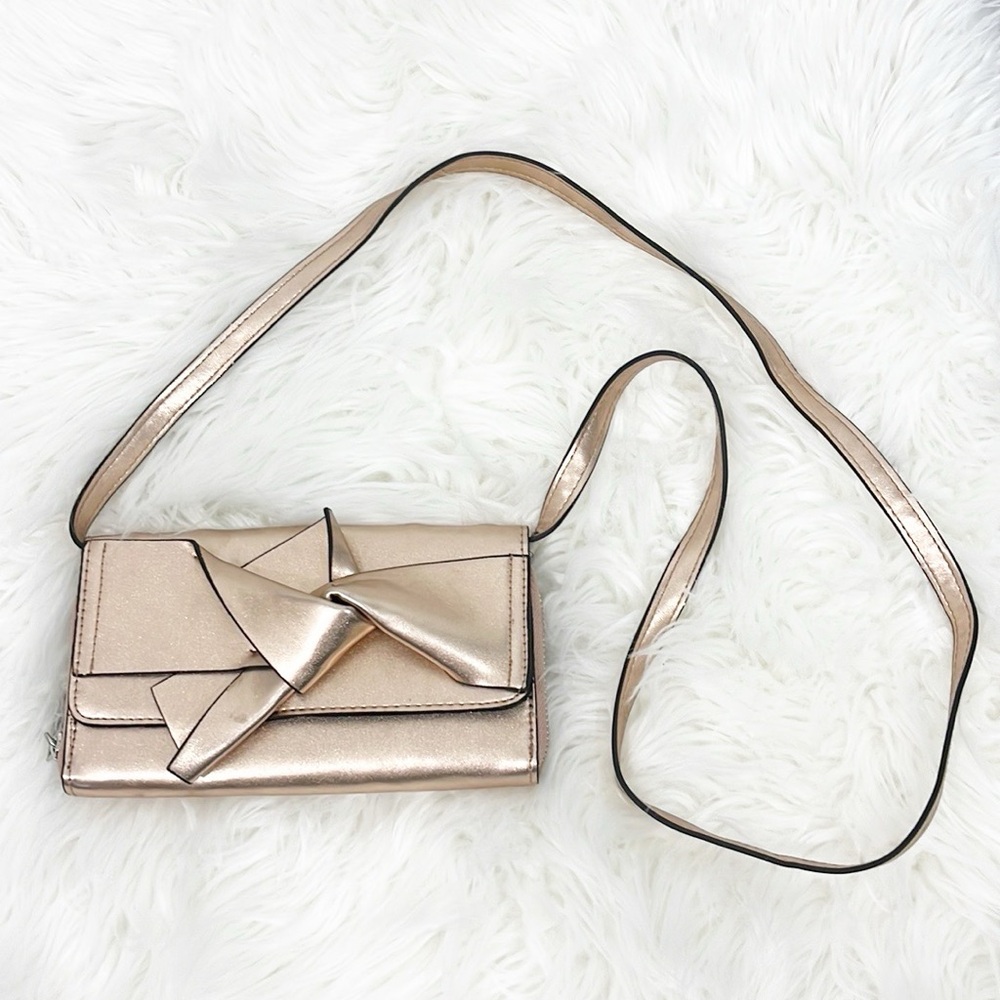 Sam Edelman Circus Rose Gold Bow Tie Crossbody Shoulder Bag Wallet Purse